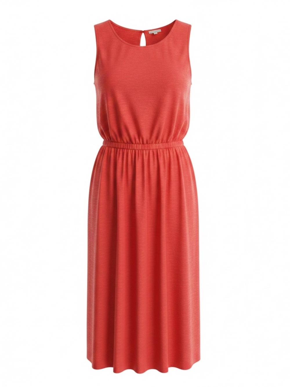 Gilli Coral Sleeveless Midi Dress with Elastic Waist